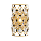 Windsor 1 Light Crystal Sconce - French Gold/Matte Black
