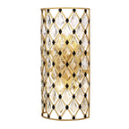 Windsor 2 Light Crystal Sconce - French Gold/Matte Black