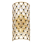 Windsor 2 Light Crystal Sconce - French Gold/Matte Black