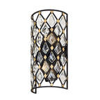 Windsor 2 Light Crystal Sconce - Carbon/Havana Gold