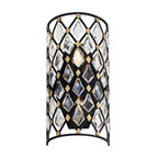 Windsor 2 Light Crystal Sconce - Carbon/Havana Gold