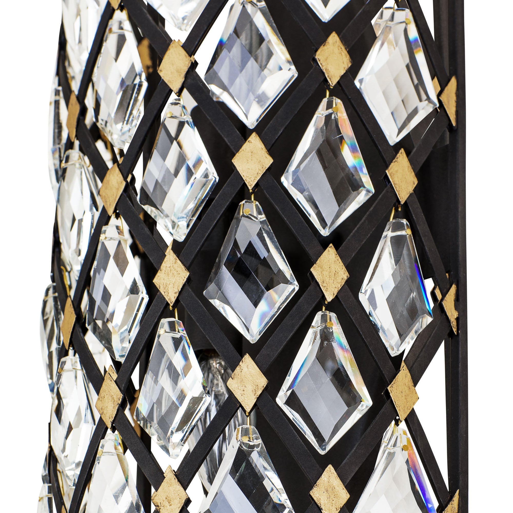 Windsor 2 Light Crystal Sconce - Carbon/Havana Gold