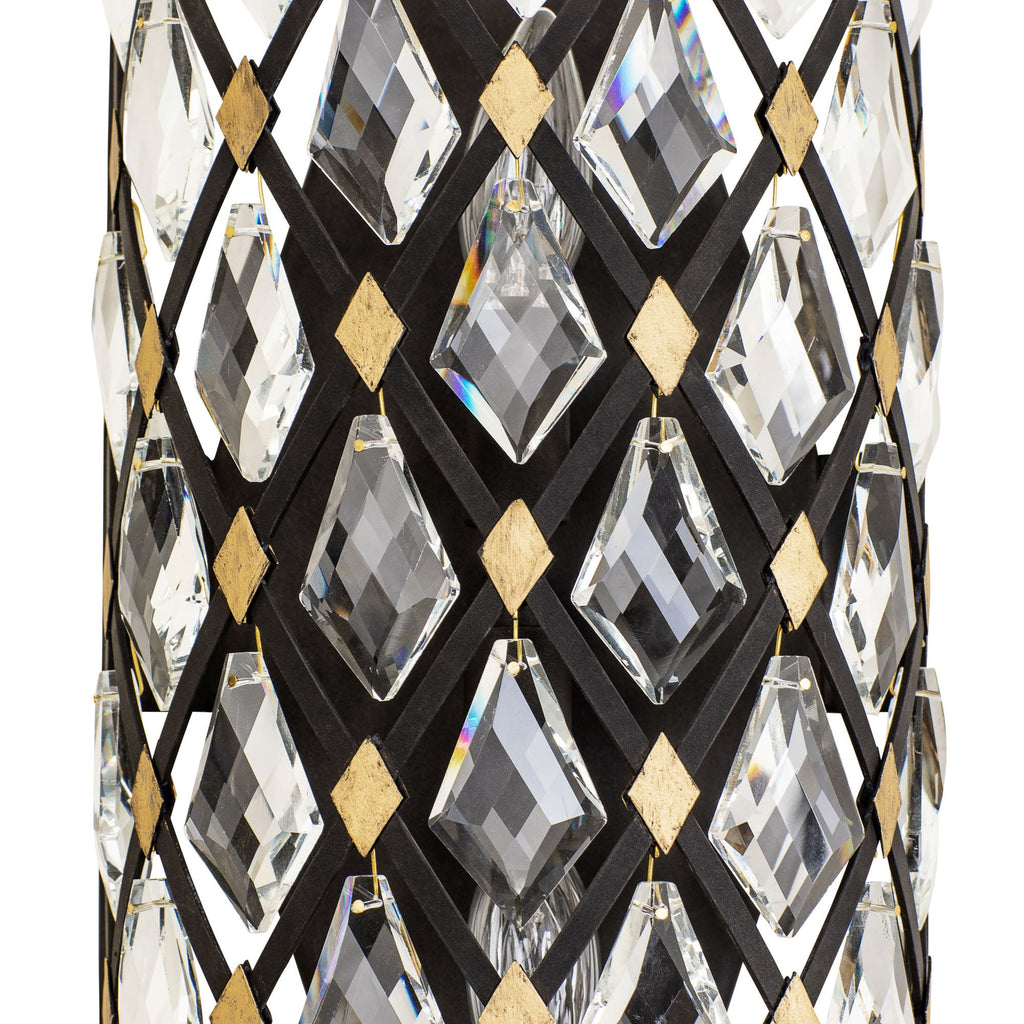 Windsor 2 Light Crystal Sconce - Carbon/Havana Gold