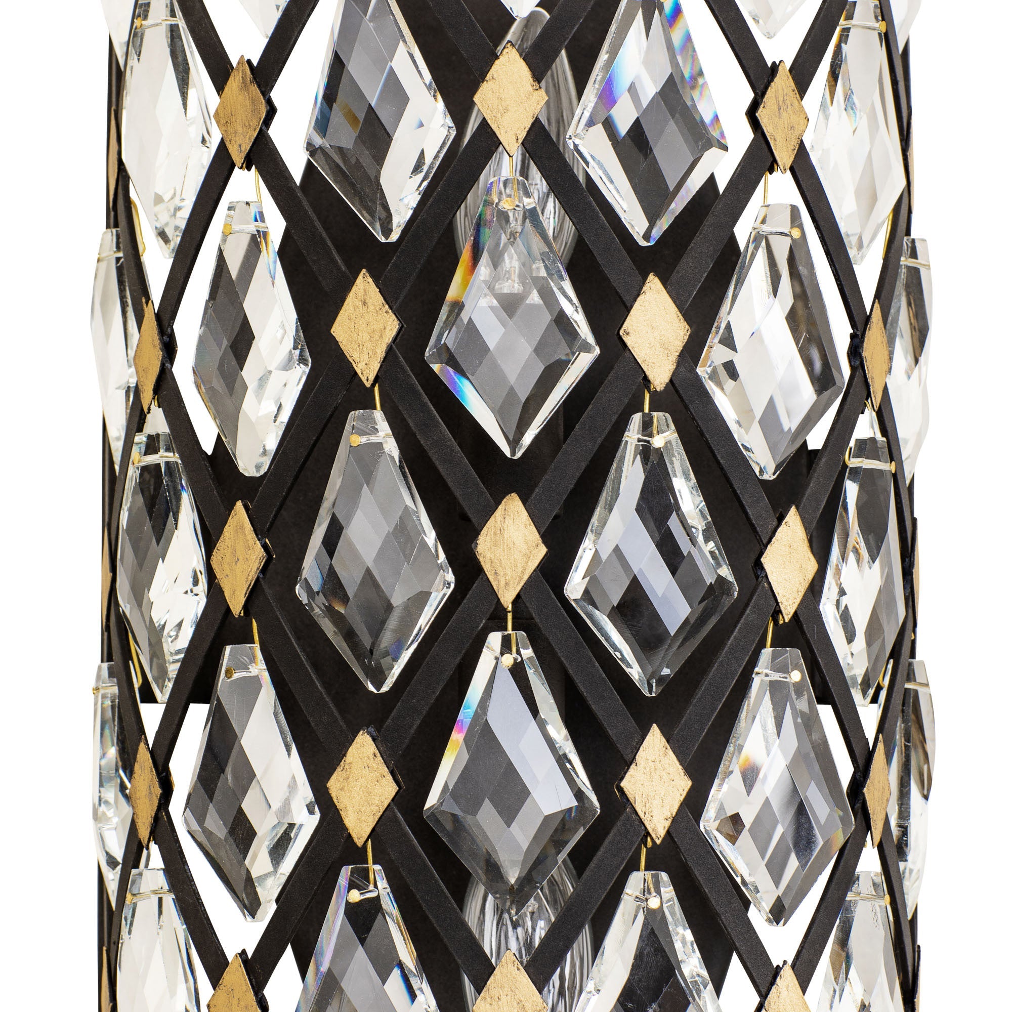 Windsor 2 Light Crystal Sconce - Carbon/Havana Gold