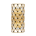 Windsor 2 Light Small Crystal Sconce - French Gold/Matte Black