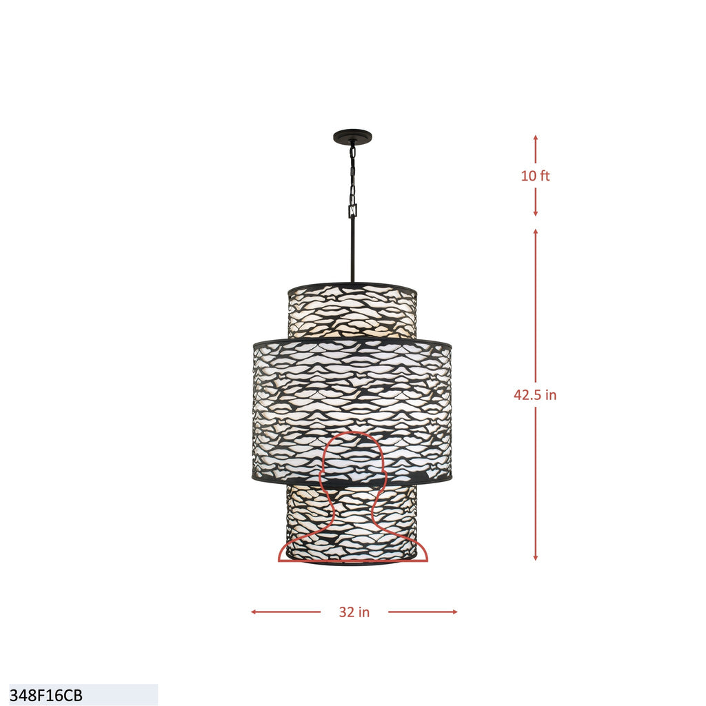 Kato 16 Light 3-Tier Foyer - Havana Gold
