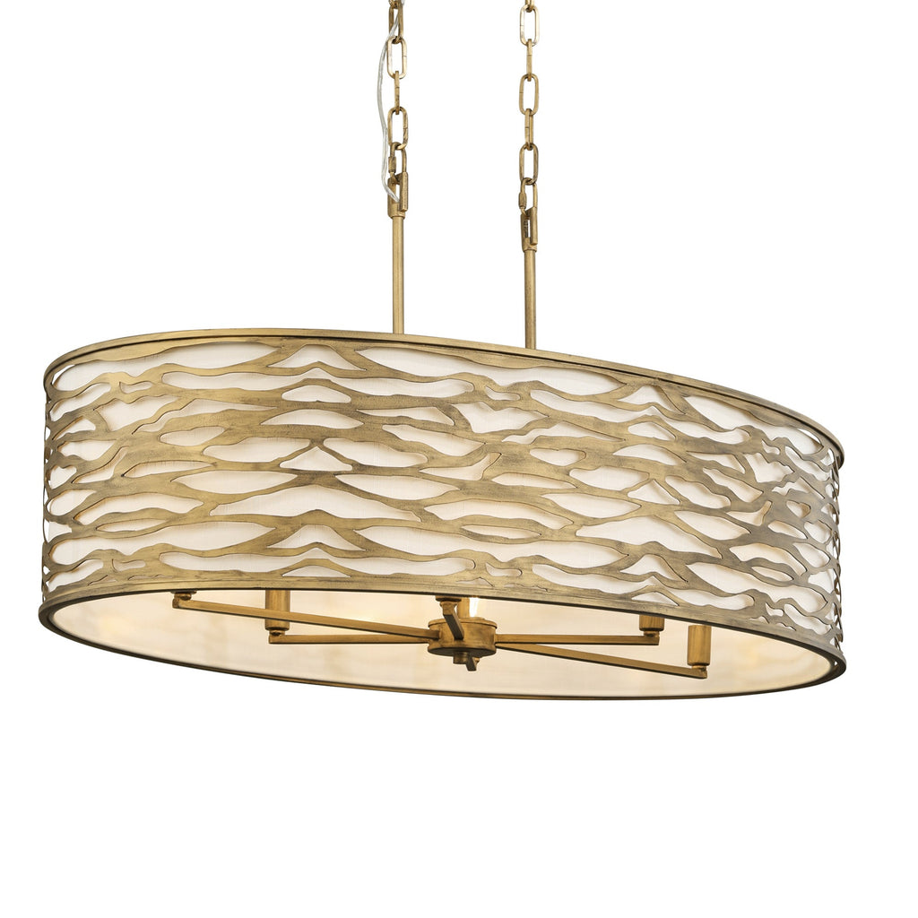 Kato 6 Light Oval Pendant - Havana Gold