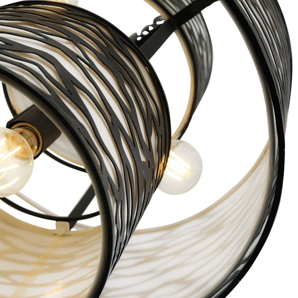Kato 4 Light 3-Tier Pendant - Carbon Black