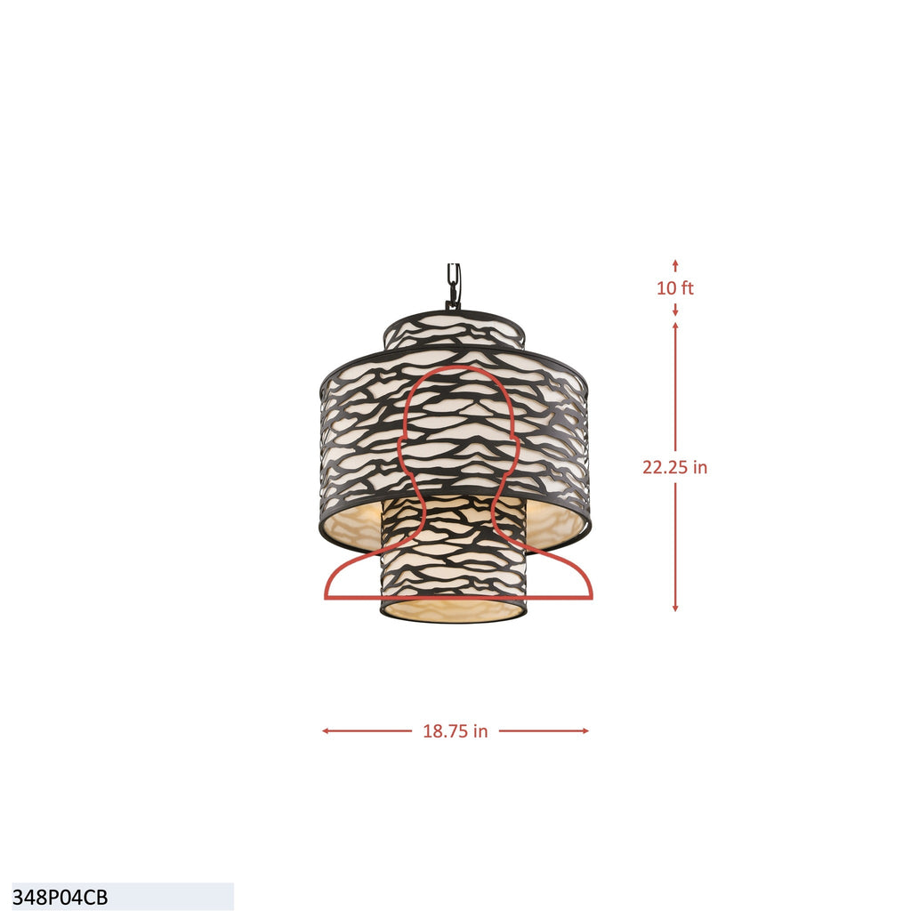 Kato 4 Light 3-Tier Pendant - Carbon Black