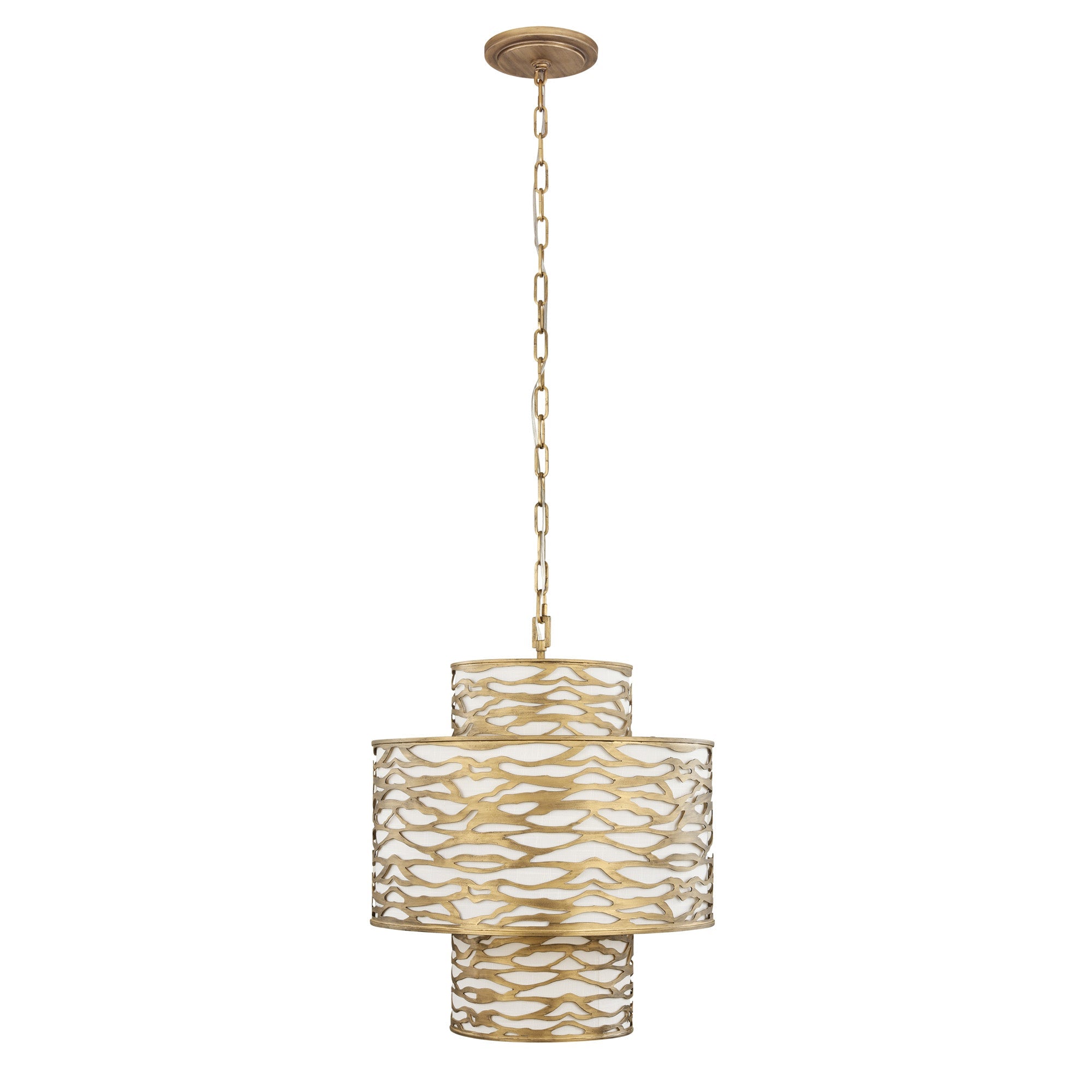 Kato 4 Light 3-Tier Pendant - Havana Gold