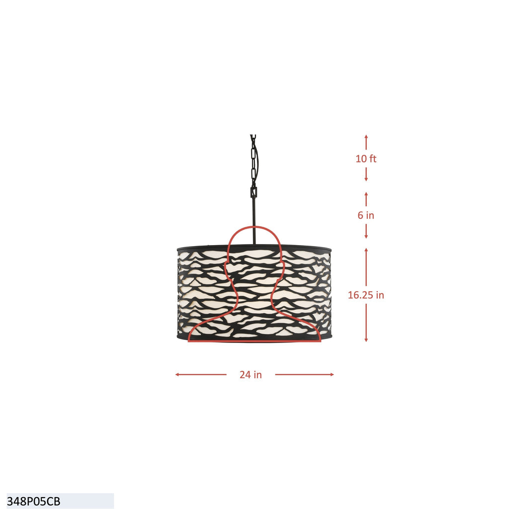 Kato 5 Light Pendant - Havana Gold