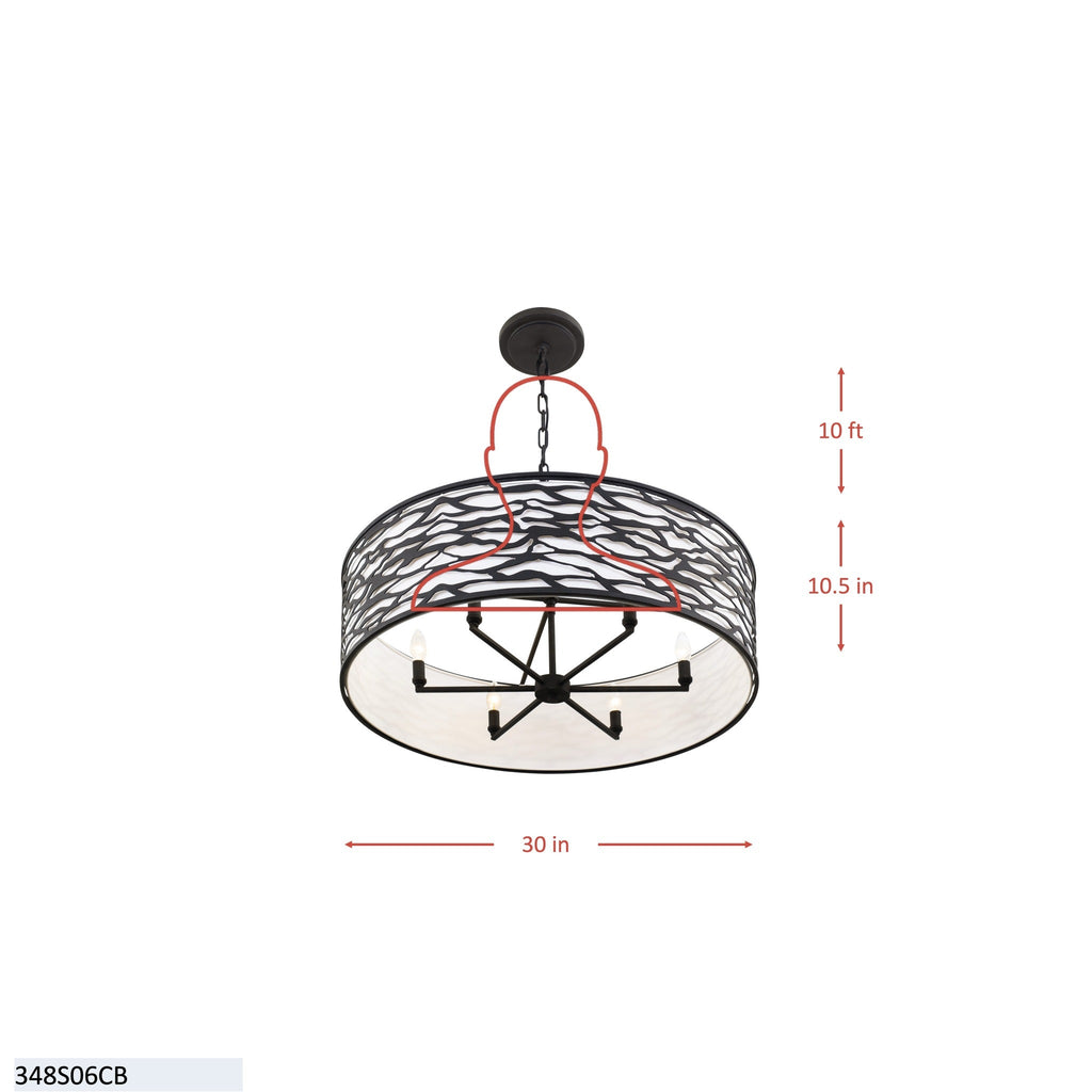 Kato 6 Light Convertible Semi-Flush/Pendant - Havana Gold