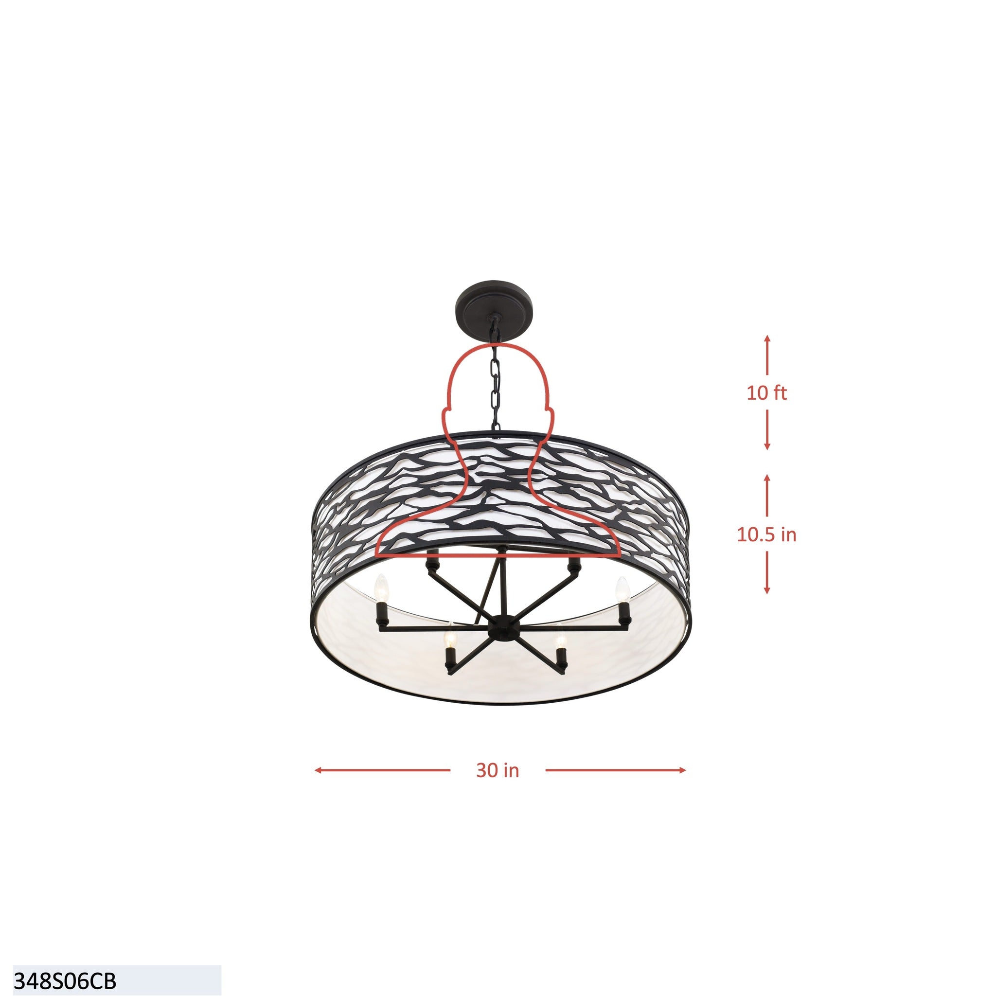 Kato 6 Light Convertible Semi-Flush/Pendant - Havana Gold