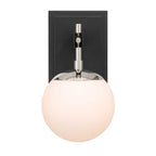 Allie 1 Light Bath - Black/Polished Nickel