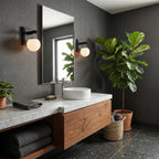 Allie 1 Light Bath - Black/Polished Nickel