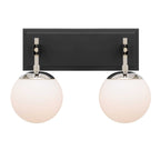Allie 2 Light Bath - Black/Polished Nickel