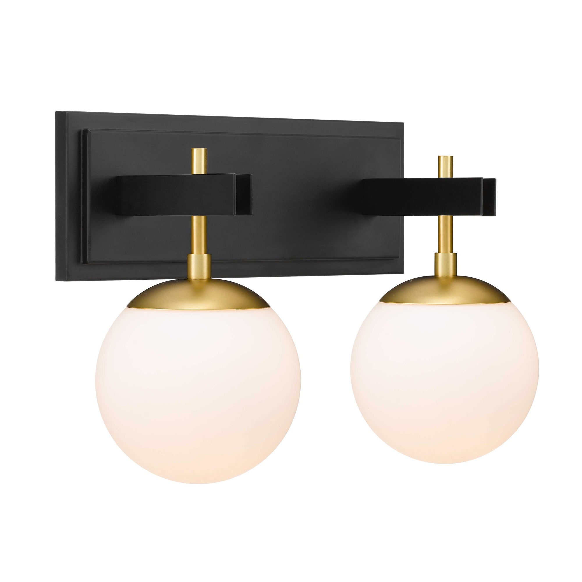 Allie 2 Light Bath - Black/Satin Brass