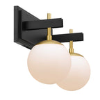 Allie 2 Light Bath - Black/Satin Brass