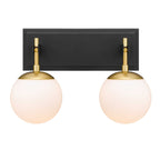 Allie 2 Light Bath - Black/Satin Brass