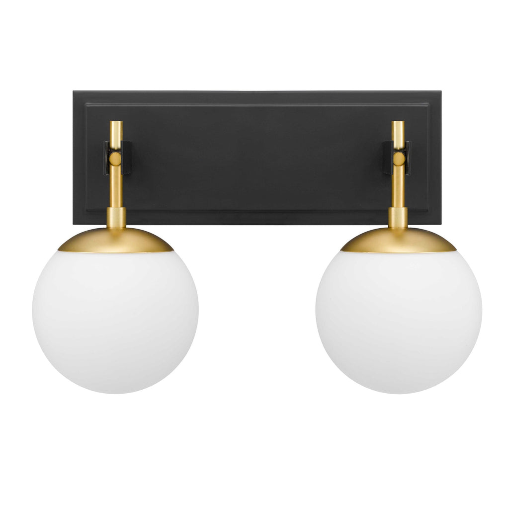 Allie 2 Light Bath - Black/Satin Brass