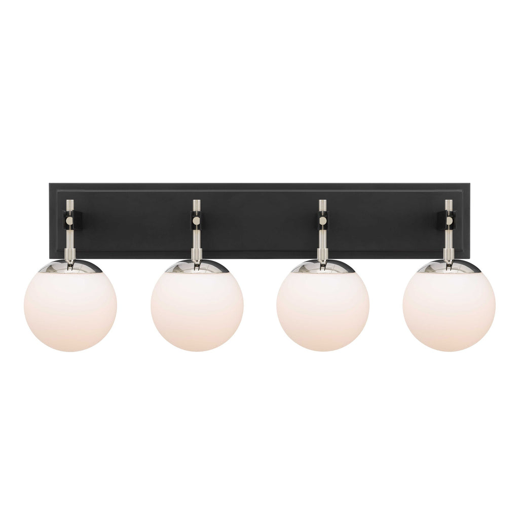 Allie 4 Light Bath - Black/Polished Nickel