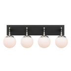 Allie 4 Light Bath - Black/Polished Nickel