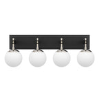 Allie 4 Light Bath - Black/Polished Nickel