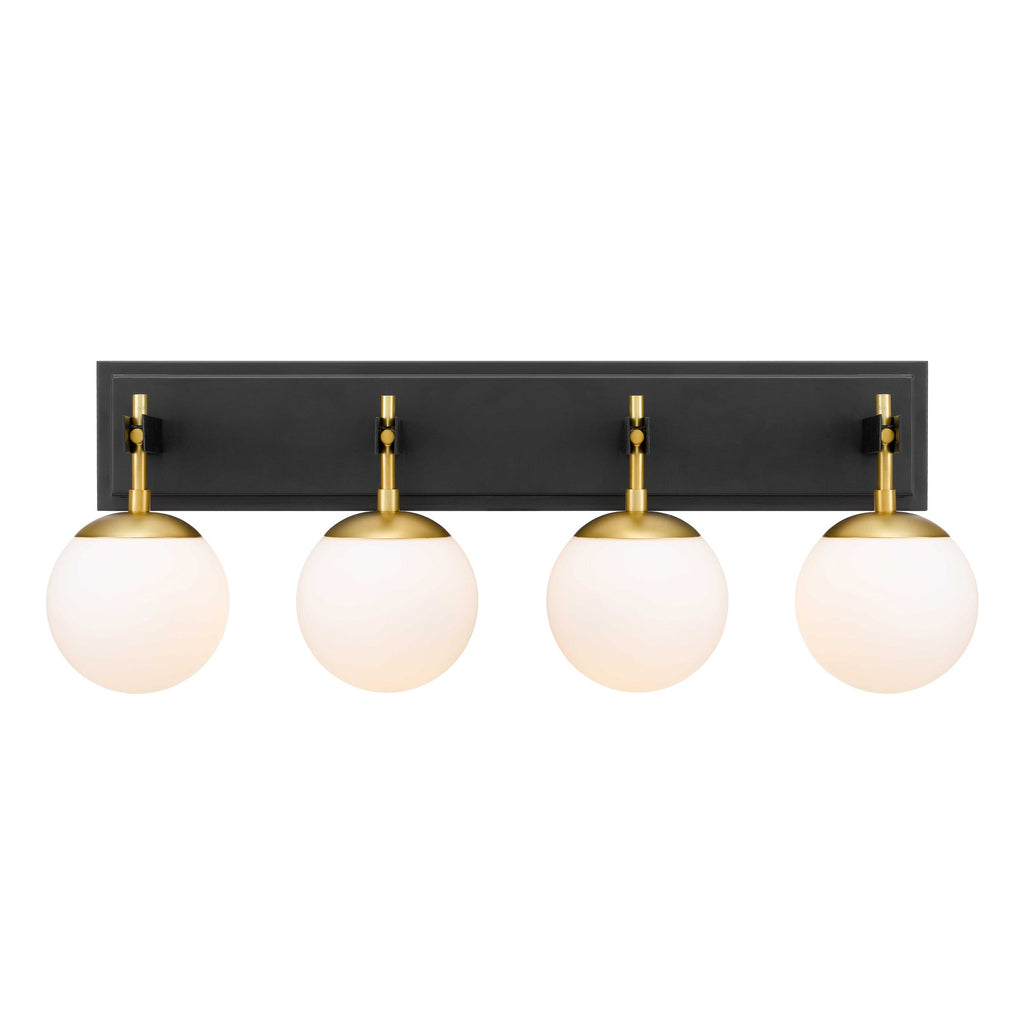 Allie 4 Light Bath - Black/Satin Brass