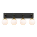 Allie 4 Light Bath - Black/Satin Brass