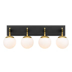 Allie 4 Light Bath - Black/Satin Brass