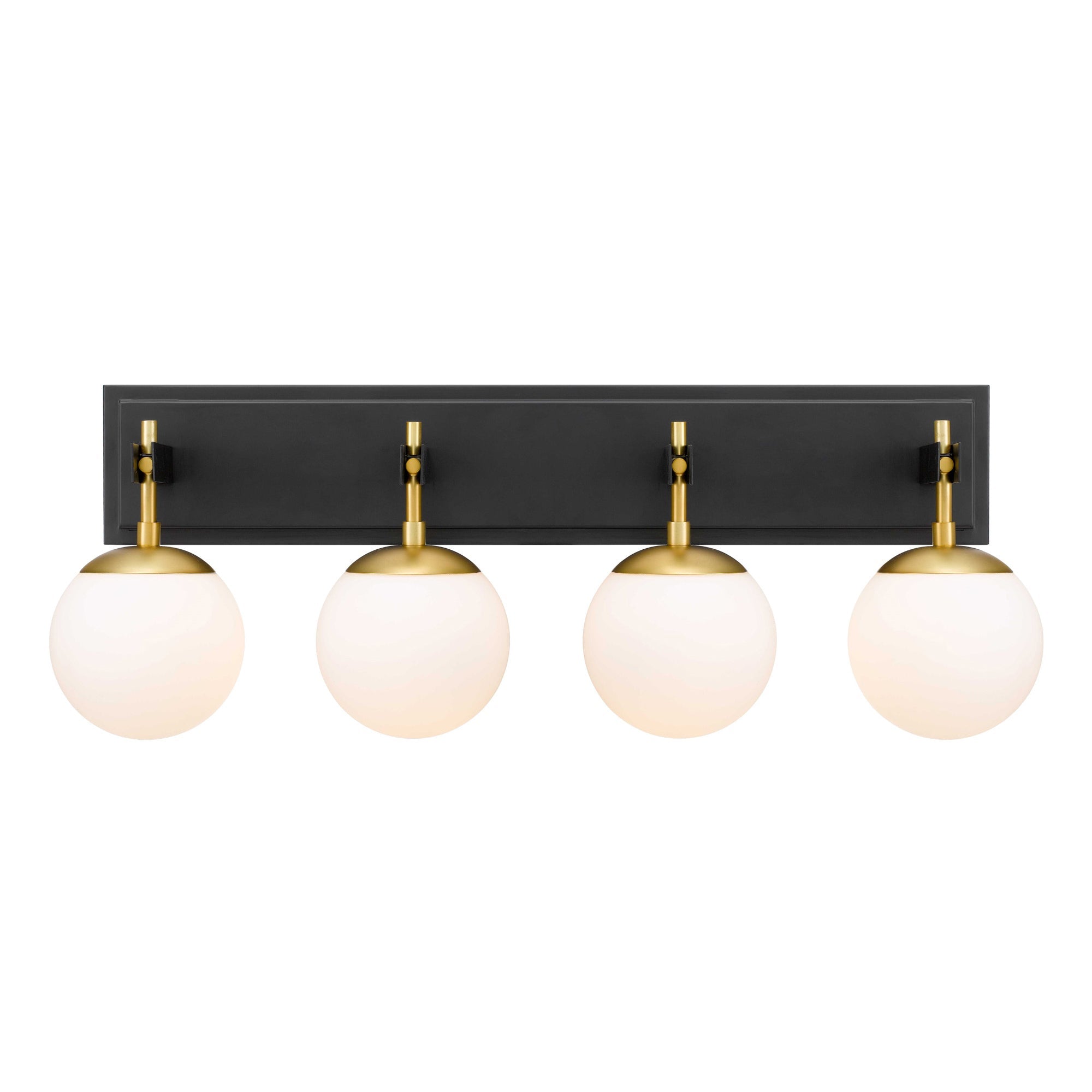 Allie 4 Light Bath - Black/Satin Brass