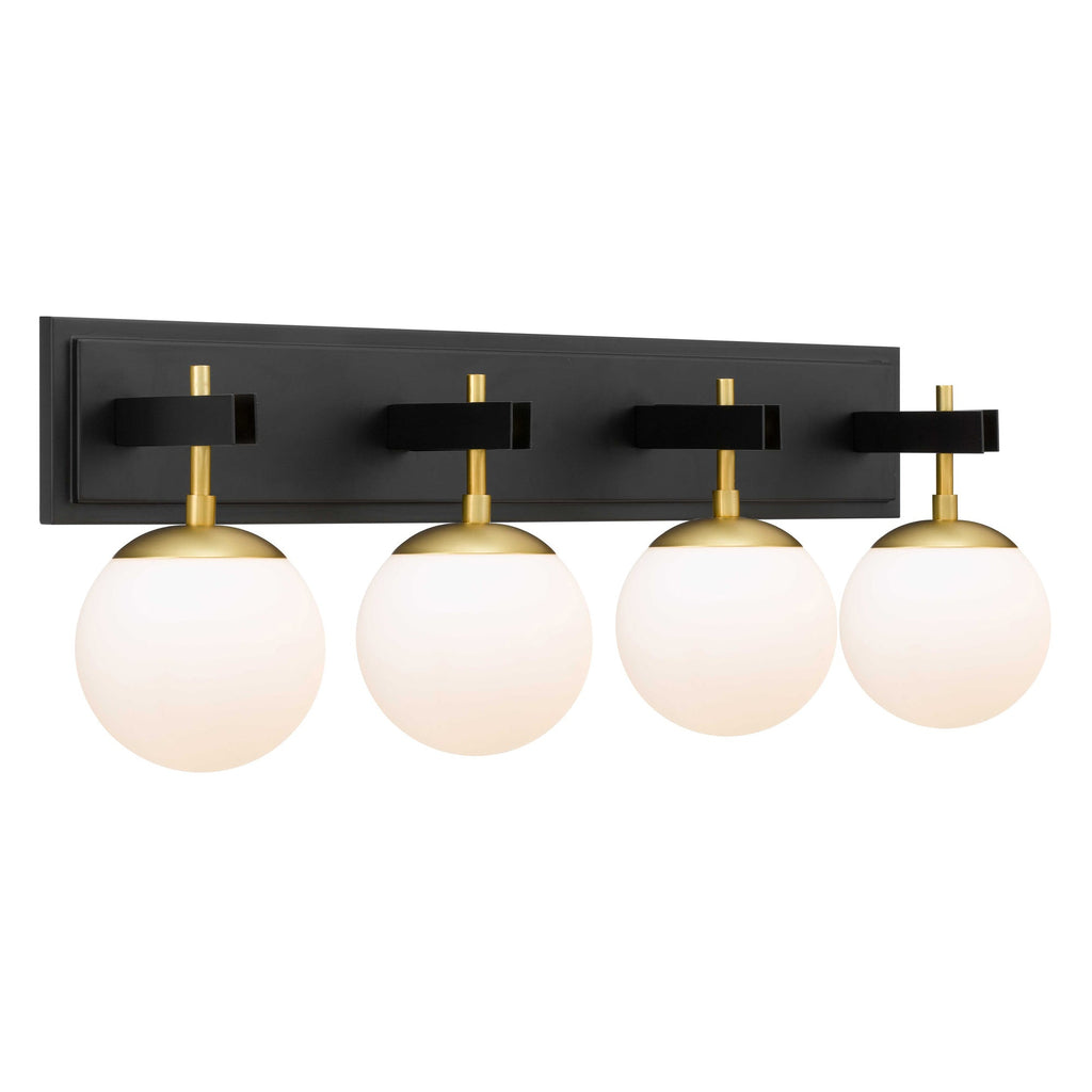 Allie 4 Light Bath - Black/Satin Brass