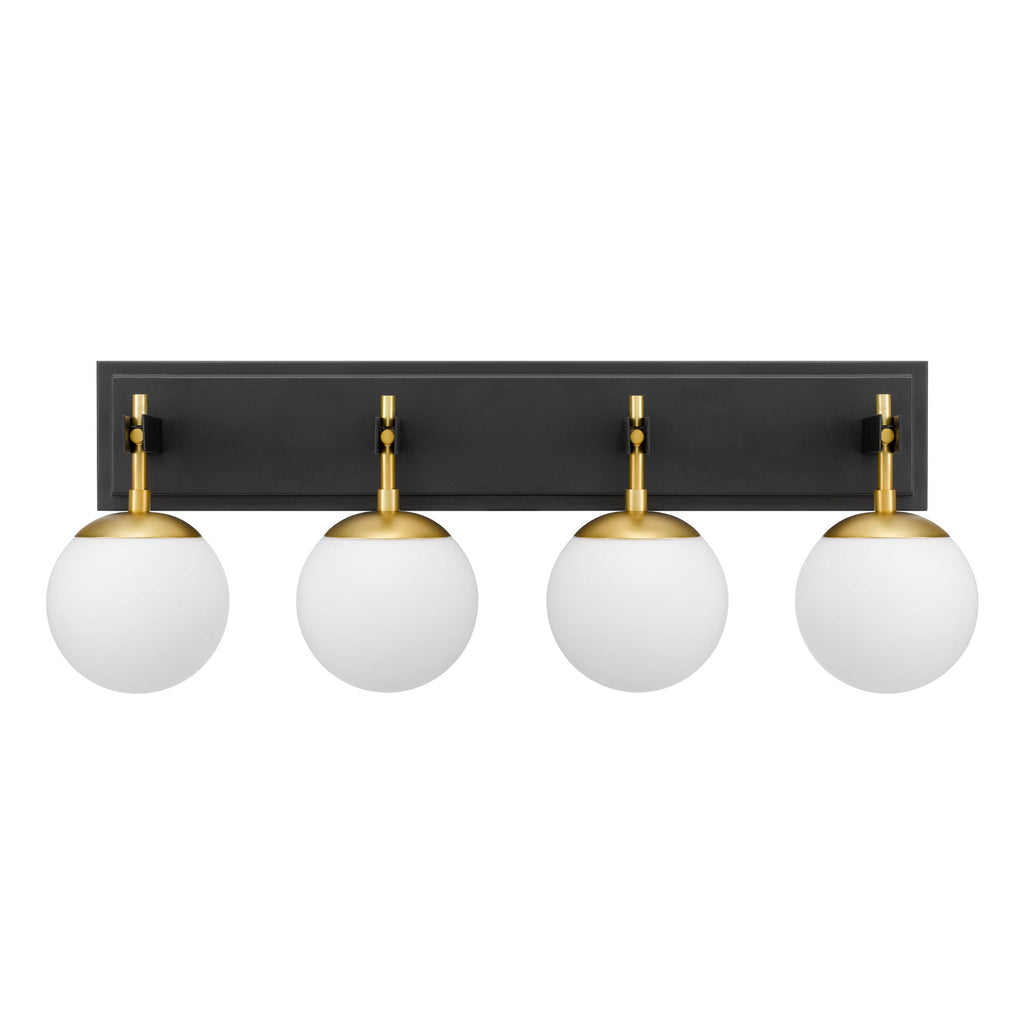 Allie 4 Light Bath - Black/Satin Brass