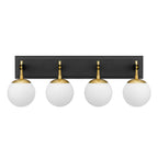 Allie 4 Light Bath - Black/Satin Brass