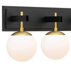 Allie 4 Light Bath - Black/Satin Brass