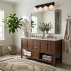 Allie 4 Light Bath - Black/Satin Brass