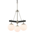 Allie 3 Light Chandelier - Black/Polished Nickel