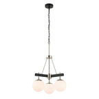 Allie 3 Light Chandelier - Black/Polished Nickel