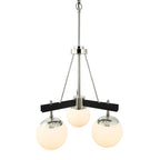 Allie 3 Light Chandelier - Black/Polished Nickel