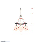 Allie 3 Light Chandelier - Black/Polished Nickel