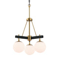 Allie 3 Light Chandelier - Black/Satin Brass
