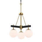 Allie 3 Light Chandelier - Black/Satin Brass