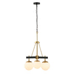 Allie 3 Light Chandelier - Black/Satin Brass