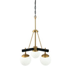 Allie 3 Light Chandelier - Black/Satin Brass