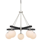 Allie 5 Light Chandelier - Black/Polished Nickel