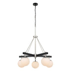 Allie 5 Light Chandelier - Black/Polished Nickel
