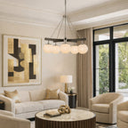 Allie 5 Light Chandelier - Black/Polished Nickel