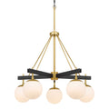 Allie 5 Light Chandelier - Black/Satin Brass