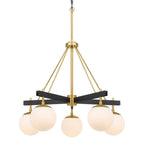 Allie 5 Light Chandelier - Black/Satin Brass