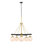 Allie 5 Light Chandelier - Black/Satin Brass
